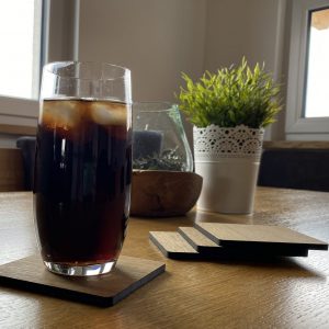 Holz Untersetzer geölt mit Filzrücken aus Eiche